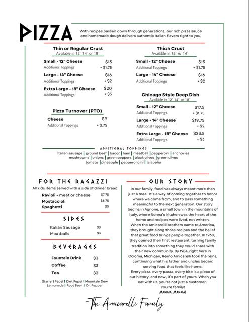 Roma Pizza - Coloma, MI Menu image 1