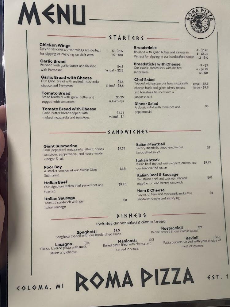 Roma Pizza - Coloma, MI Menu image 4